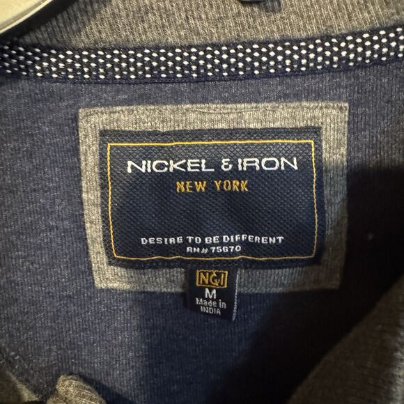 Nickel & Iron NY Men's M Gray Long Sleeve Henley Shirt Cotton Blend Casual Top - Picture 3 of 7